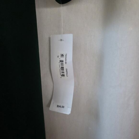 NWT London Times Women's 16 Fit & Flare Midi Dress Emerald Green Hunter Holiday - Picture 9 of 12